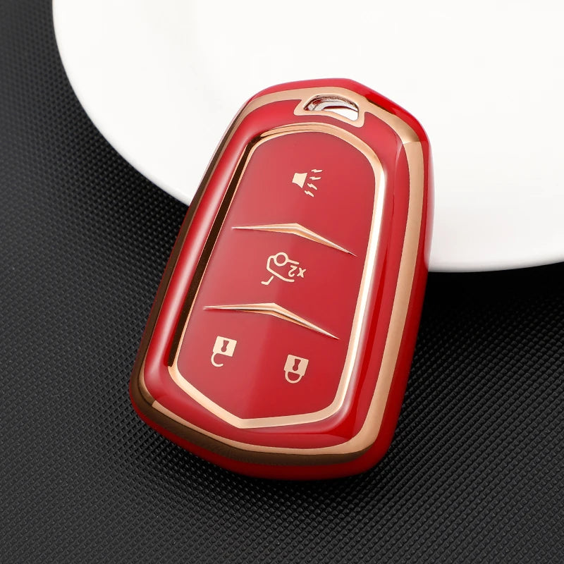 For Cadillac ATS CT6 CTS DTS XT5 Escalade ESV SRX STS XTS ELR 2014 - 2018 TPU Car Smart Key Cover Case Key Fob Bag Keychain