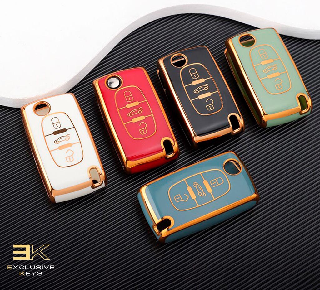 Custodia per Peugeot 107, 207, 307, 308, 407, 607, 3008, 5008 (2 Pulsanti)