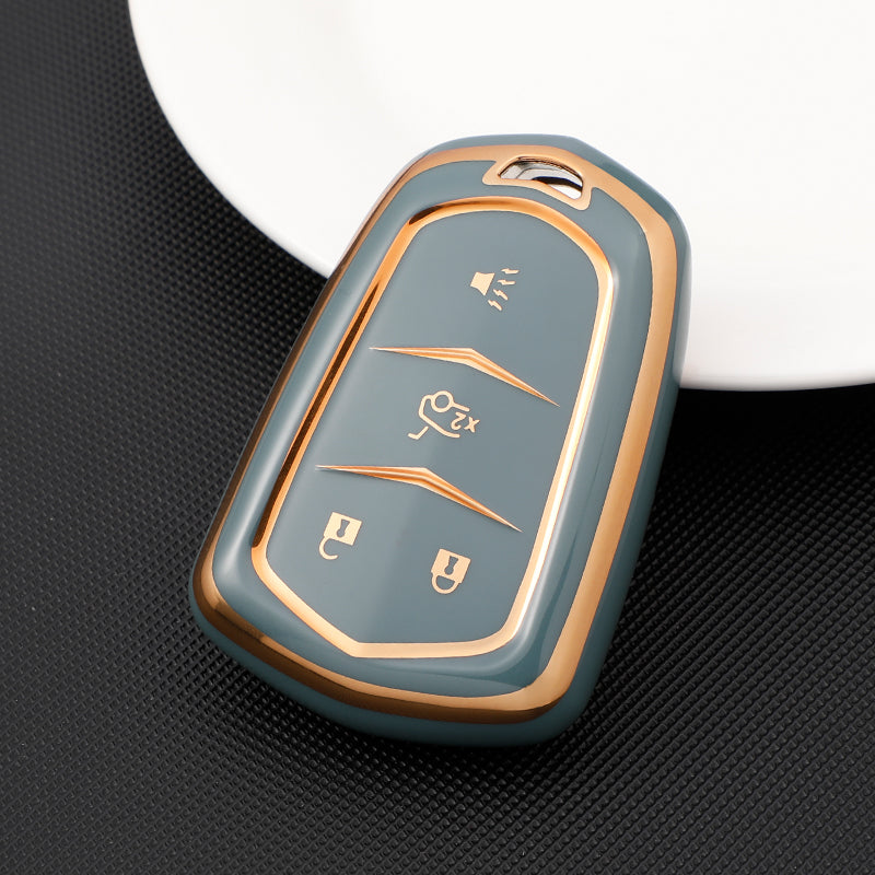 For Cadillac ATS CT6 CTS DTS XT5 Escalade ESV SRX STS XTS ELR 2014 - 2018 TPU Car Smart Key Cover Case Key Fob Bag Keychain