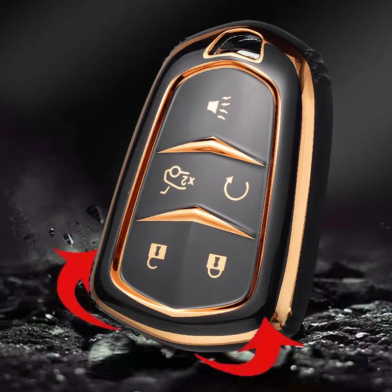 For Cadillac ATS CT6 CTS DTS XT5 Escalade ESV SRX STS XTS ELR 2014 - 2018 TPU Car Smart Key Cover Case Key Fob Bag Keychain